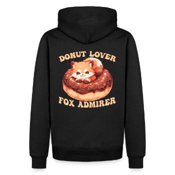 Donut Lover Fox Admirer Cute Donut Fox Sweet Desse - Männer Premium Bio Hoodie - Schwarz - Hinten - Nico (187cm)