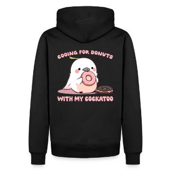 Cooing For Donuts With My Cockatoo Cute Bird Donut - Männer Premium Bio Hoodie - Schwarz - Hinten - Nico (187cm)