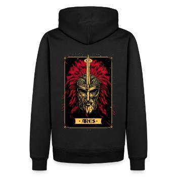 Ares Greek God Mythical Pantheon Tarot Card - Männer Premium Bio Hoodie - Schwarz - Hinten - Nico (187cm)