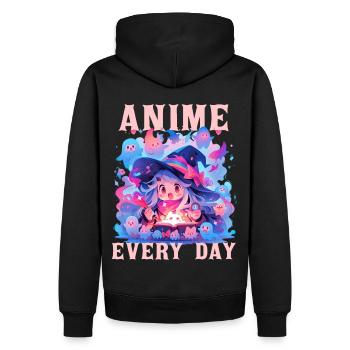 Anime Every Day Funny Chibi Witch Kawaii Manga Lov - Männer Premium Bio Hoodie - Schwarz - Hinten - Nico (187cm)