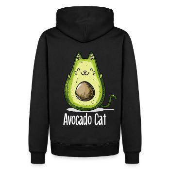 Avocat chat chats cadeau végétarien - Sweat à capuche Premium bio Homme - noir - Dos - Nico (187cm)