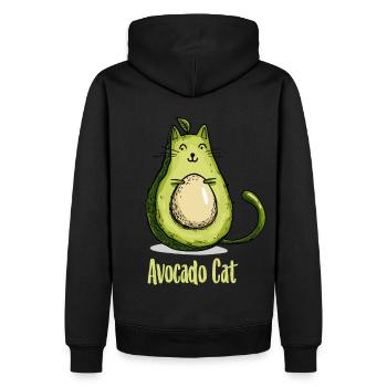Avocat chat chats cadeau végétarien - Sweat à capuche Premium bio Homme - noir - Dos - Nico (187cm)