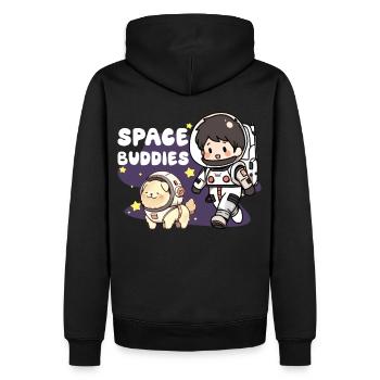 Space Buddies Kawaii Astronaut With Dog Galaxy Exp - Männer Premium Bio Hoodie - Schwarz - Hinten - Nico (187cm)