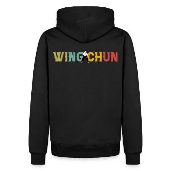 Wing Chun - Sweat à capuche Premium bio Homme - noir - Dos - Nico (187cm)
