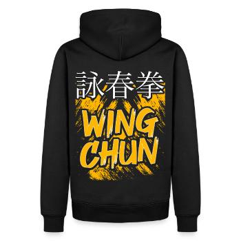 Wing Chun - Sweat à capuche Premium bio Homme - noir - Dos - Nico (187cm)