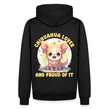 Chihuahua Lover Proud Of It Cute Anime Chihuahua D - Männer Premium Bio Hoodie - Schwarz - Hinten - Nico (187cm)