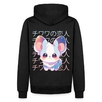 Kawaii Chihuahua Cute Japanese Anime Aesthetic Ota - Männer Premium Bio Hoodie - Schwarz - Hinten - Nico (187cm)