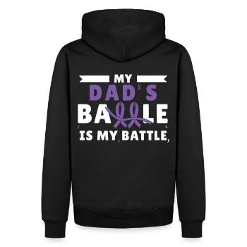 Fighting Battle Alzheimer's Awareness Family Dad S - Männer Premium Bio Hoodie - Schwarz - Hinten - Nico (187cm)
