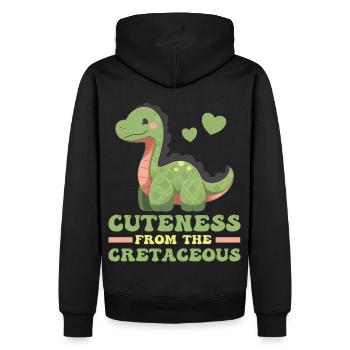 Cuteness From The Cretaceous Cute Branchiosaurus D - Männer Premium Bio Hoodie - Schwarz - Hinten - Nico (187cm)