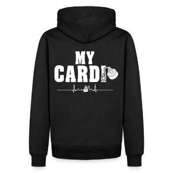 My Cardio Funny Magnet Treasure Hunting Magnetic F - Männer Premium Bio Hoodie - Schwarz - Hinten - Nico (187cm)