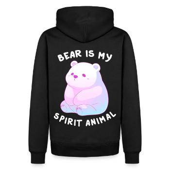 Bear Is My Spirit Animal Cute Polar Bear Lofi Kawa - Männer Premium Bio Hoodie - Schwarz - Hinten - Nico (187cm)