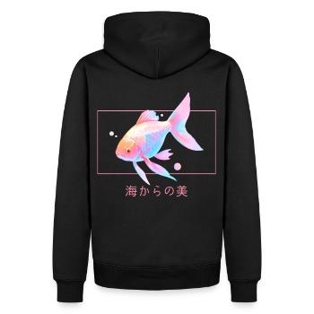 Cute Fish Pastel Kawaii Harajuku Japanese Lofi Aes - Männer Premium Bio Hoodie - Schwarz - Hinten - Nico (187cm)