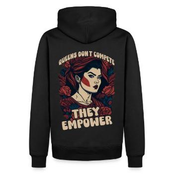 Königinnen treten nicht an, sie ermächtigen - Männer Premium Bio Hoodie - Schwarz - Hinten - Nico (187cm)