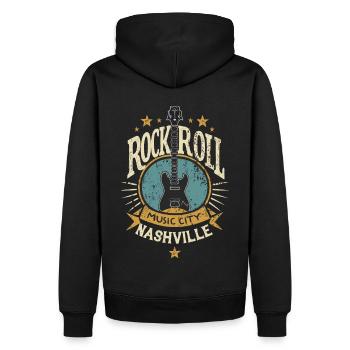 Nashville Rock & Roll Music City Musik Geschenk - Männer Premium Bio Hoodie - Schwarz - Hinten - Nico (187cm)
