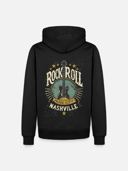 Nashville Rock & Roll Music City Musik Geschenk - Männer Premium Bio Hoodie - Schwarz