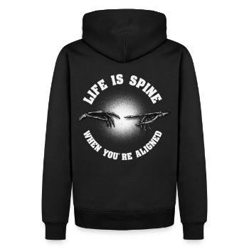 Life Is Spine Funny Chiropractic Bone Therapy Chir - Männer Premium Bio Hoodie - Schwarz - Hinten - Nico (187cm)
