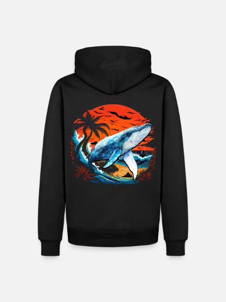 Blue Whale - Men’s Premium Organic Hoodie - black