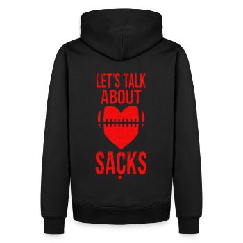 Parlons de Sacks Dicton de football drôle - Sweat à capuche Premium bio Homme - noir - Dos - Nico (187cm)