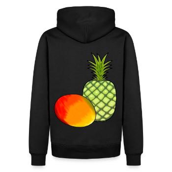 Mango Obst Früchte Ananas Vegetarisch Speise - Männer Premium Bio Hoodie - Schwarz - Hinten - Nico (187cm)