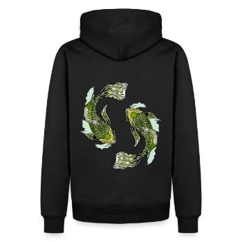 Asien asiatisch Fische Japan China Teich Fische - Männer Premium Bio Hoodie - Schwarz - Hinten - Nico (187cm)