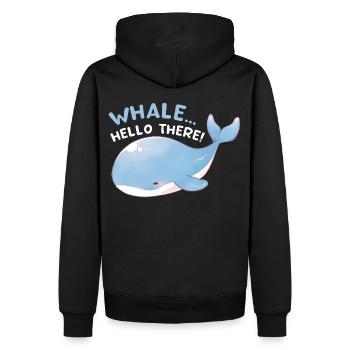 Whale Hello There Cute Blue Whale Sea Animal Lover - Männer Premium Bio Hoodie - Schwarz - Hinten - Nico (187cm)