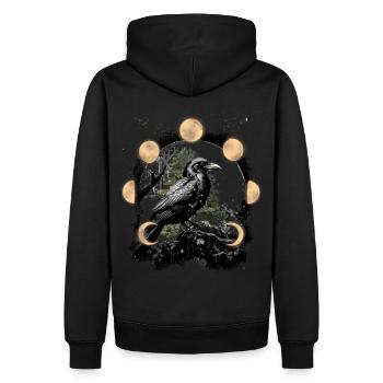 Dark Raven Crow Magic Moon Horror Halloween - Men’s Premium Organic Hoodie - black - Back - Nico (187cm)