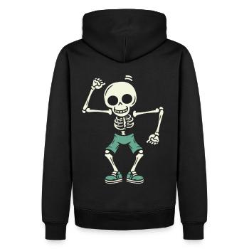 Crâne de squelette dansant - Sweat à capuche Premium bio Homme - noir - Dos - Nico (187cm)