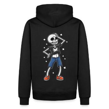 Cool Drôle Squelette - Sweat à capuche Premium bio Homme - noir - Dos - Nico (187cm)