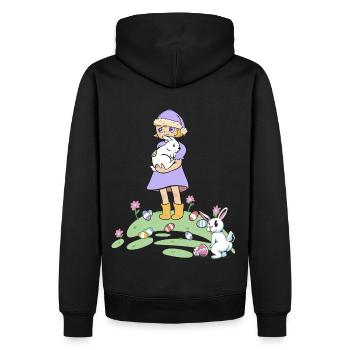 Pâques lapin enfants lapin oeufs de Pâques oeufs - Sweat à capuche Premium bio Homme - noir - Dos - Nico (187cm)