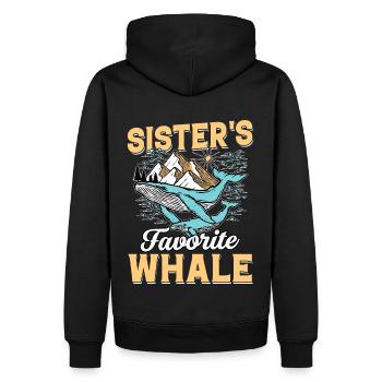 La baleine préférée de la sœur - Sweat à capuche Premium bio Homme - noir - Dos - Nico (187cm)