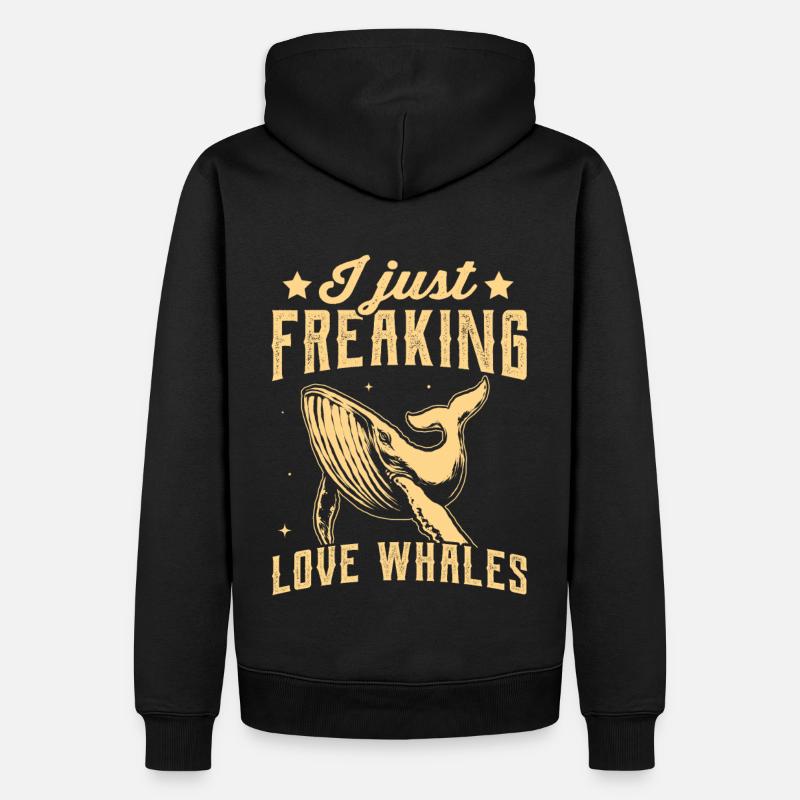 J’adore les baleines - Sweat à capuche Premium bio Homme - noir