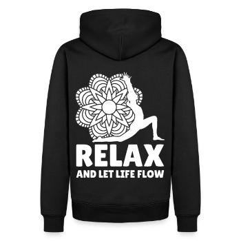 Mindfulness Zen Meditation Yoga Pilates Health Fit - Männer Premium Bio Hoodie - Schwarz - Hinten - Nico (187cm)