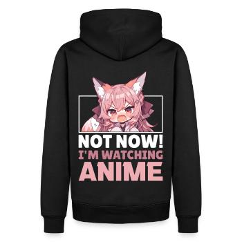 Cute Chibi Fox Anime Girl Funny Manga Otaku - Männer Premium Bio Hoodie - Schwarz - Hinten - Nico (187cm)