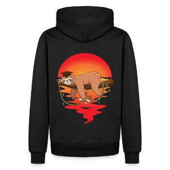 Faultier Student Diplom Abi studieren Schüler müde - Männer Premium Bio Hoodie - Schwarz - Hinten - Nico (187cm)