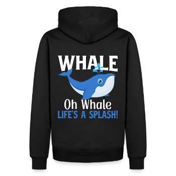 Wal oh Walleben ist ein Spritzer - Männer Premium Bio Hoodie - Schwarz - Hinten - Nico (187cm)