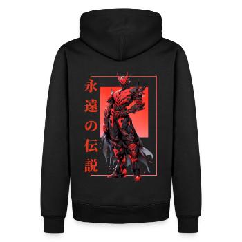 Cyborg Knight Mecha Shounen Anime Japanese Vaporwa - Männer Premium Bio Hoodie - Schwarz - Hinten - Nico (187cm)