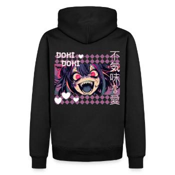 Yandere Anime Girl Japanese Harajuku Decora Goth F - Männer Premium Bio Hoodie - Schwarz - Hinten - Nico (187cm)