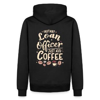 Funny Mortgage Officer Coffee Lover Home Loans Adv - Männer Premium Bio Hoodie - Schwarz - Hinten - Nico (187cm)