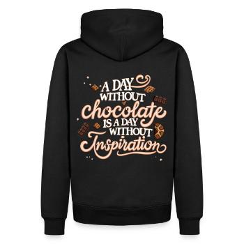 A Day Without Chocolate Funny Chocoholic Saying - Männer Premium Bio Hoodie - Schwarz - Hinten - Nico (187cm)