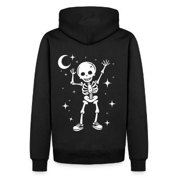 Drôle Squelette Crâne Danse Halloween - Sweat à capuche Premium bio Homme - noir - Dos - Nico (187cm)