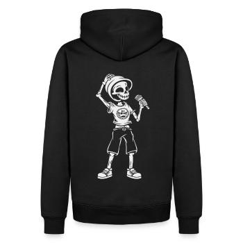 Drôle Squelette Crâne Chanteur Halloween - Sweat à capuche Premium bio Homme - noir - Dos - Nico (187cm)