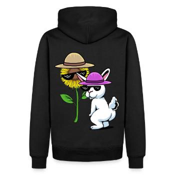 Fantasy Bunny Rabbit Lunettes Jardin de tournesol - Sweat à capuche Premium bio Homme - noir - Dos - Nico (187cm)