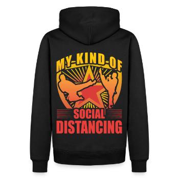 Meine Art von Social Distancing - Männer Premium Bio Hoodie - Schwarz - Hinten - Nico (187cm)