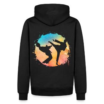 Taekwondo - Sweat à capuche Premium bio Homme - noir - Dos - Nico (187cm)