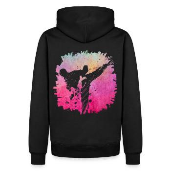 Taekwondo - Sweat à capuche Premium bio Homme - noir - Dos - Nico (187cm)