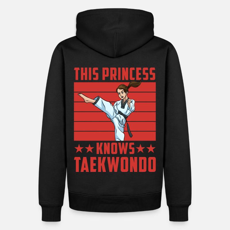 Cette princesse connaît le taekwondo - Sweat à capuche Premium bio Homme - noir