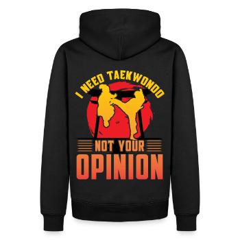 J’ai besoin de Taekwondo pas ton opinion - Sweat à capuche Premium bio Homme - noir - Dos - Nico (187cm)