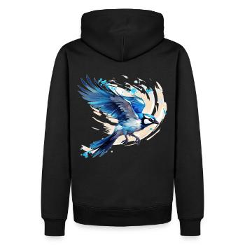 Blue Jay Bird Watching Vintage Birding Birdwatcher - Männer Premium Bio Hoodie - Schwarz - Hinten - Nico (187cm)