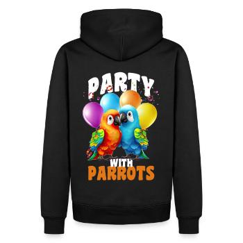 Kawaii Birthday Parrot Cute Parakeet Bird Lover - Männer Premium Bio Hoodie - Schwarz - Hinten - Nico (187cm)