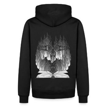 Cross Religion Bible Jesus Creation God Fire - Men’s Premium Organic Hoodie - black - Back - Nico (187cm)